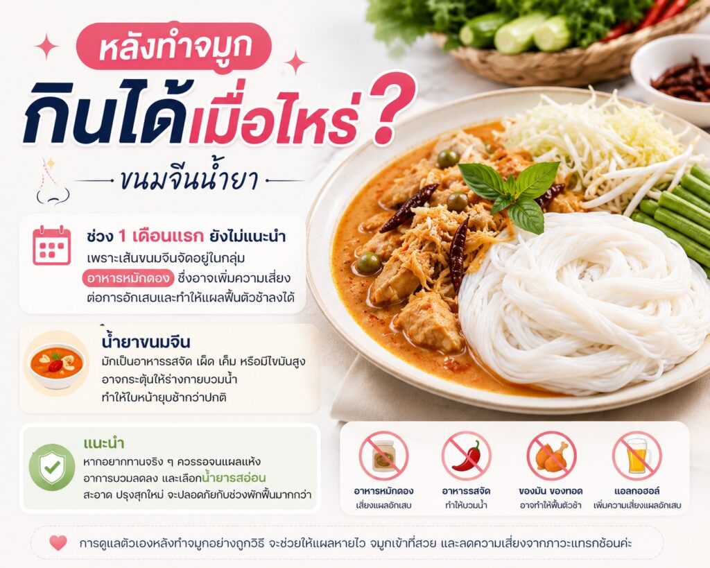 หลังทำจมูกกินขนมจีนได้เมื่อไหร่